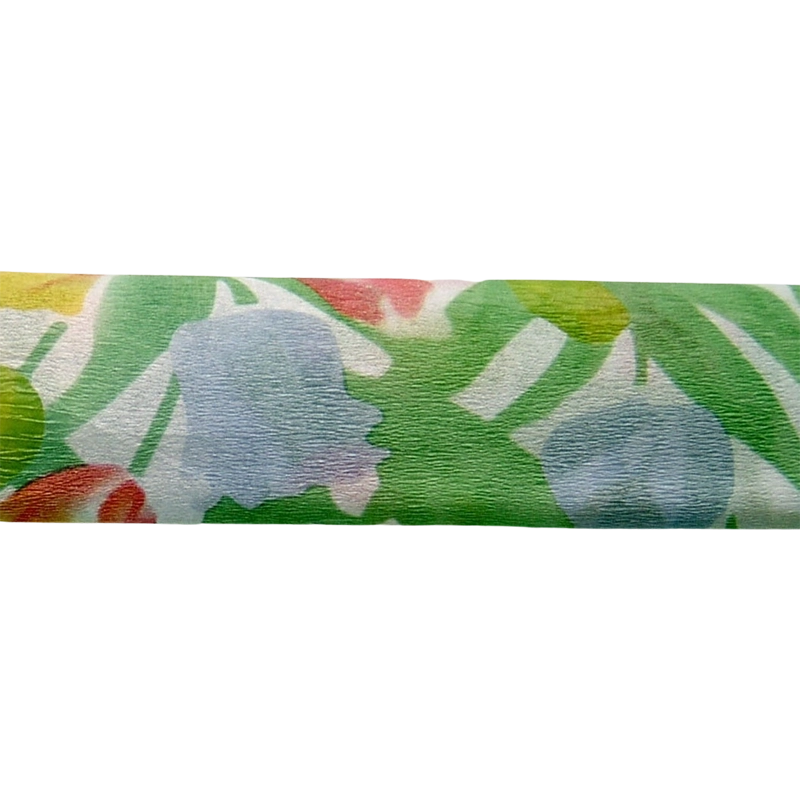 Crepe paper, 50x200 cm, COOL BY VICTORIA, flower patterned