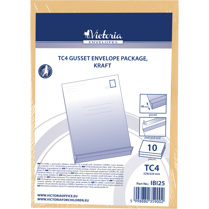 Redős-talpas tasak csomag, TC4, szilikonos, 40 mm talp, VICTORIA PAPER, barna kraft