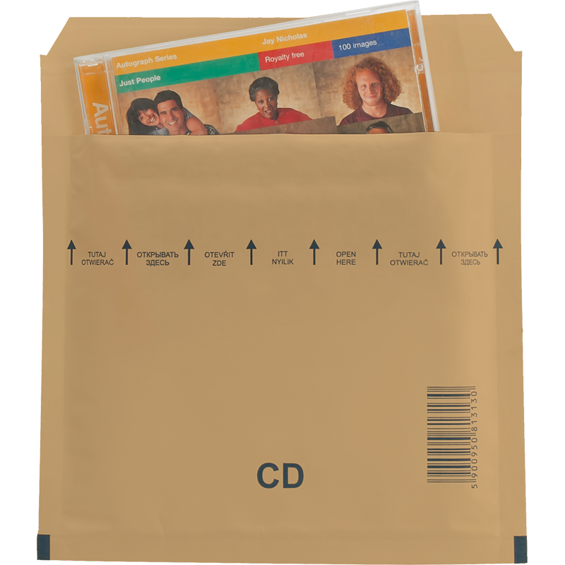 Légpárnás tasak, 175x200 mm külméret, 165x180 mm belméret, VICTORIA PAPER, "CD boríték", barna