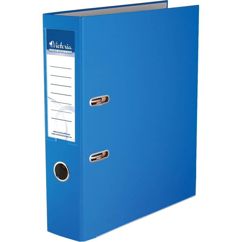 Lever arch file, 75 mm, A4, PP/cardboard, with metal shoe, VICTORIA OFFICE, blue
