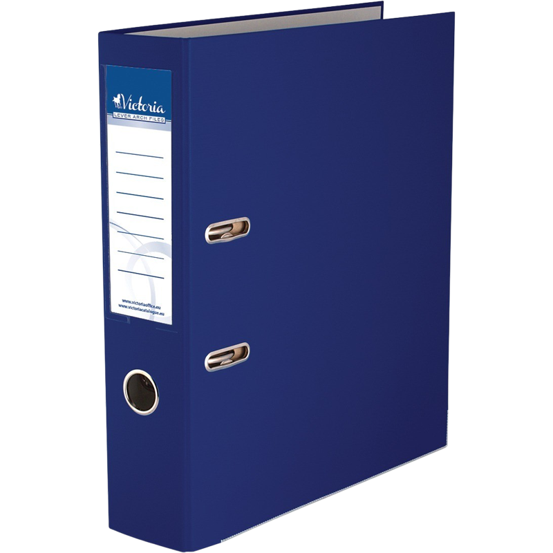 Lever arch file, 75 mm, A4, PP/cardboard, with metal shoe, VICTORIA OFFICE, darkblue