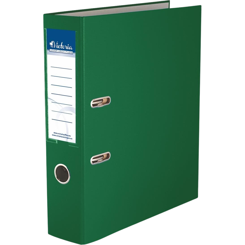 Lever arch file, 75 mm, A4, PP/cardboard, VICTORIA OFFICE, green