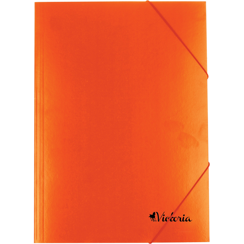 Fascikl Klapa s gumicom, kartonski, A4, VICTORIA OFFICE, narančasta