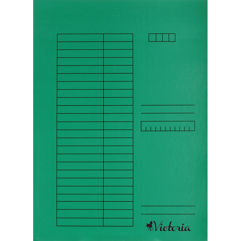 Pólyás dosszié, karton, A4, VICTORIA OFFICE, zöld