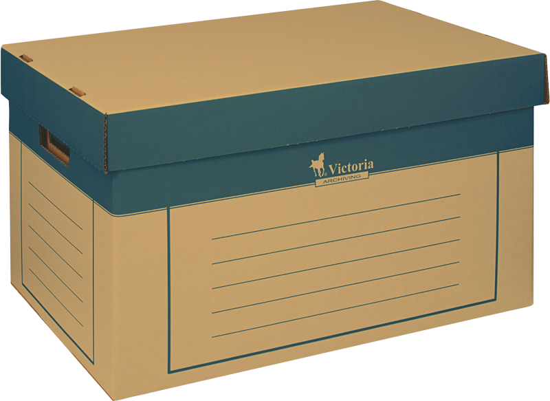 Archive container, 320x460x270 mm, cardboard, VICTORIA OFFICE, natural