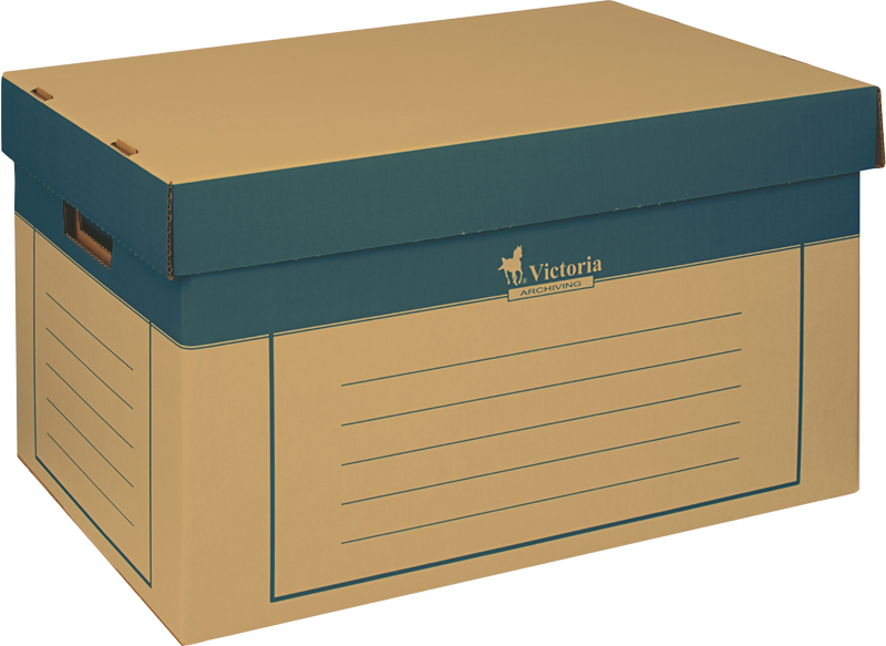 Archive container, 320x460x270 mm, cardboard, VICTORIA OFFICE, natural