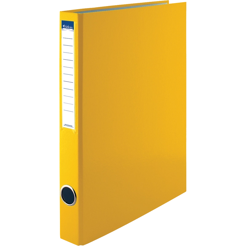 Ring binder, 4 rings, 35 mm, A4, PP/cardboard, VICTORIA OFFICE, yellow