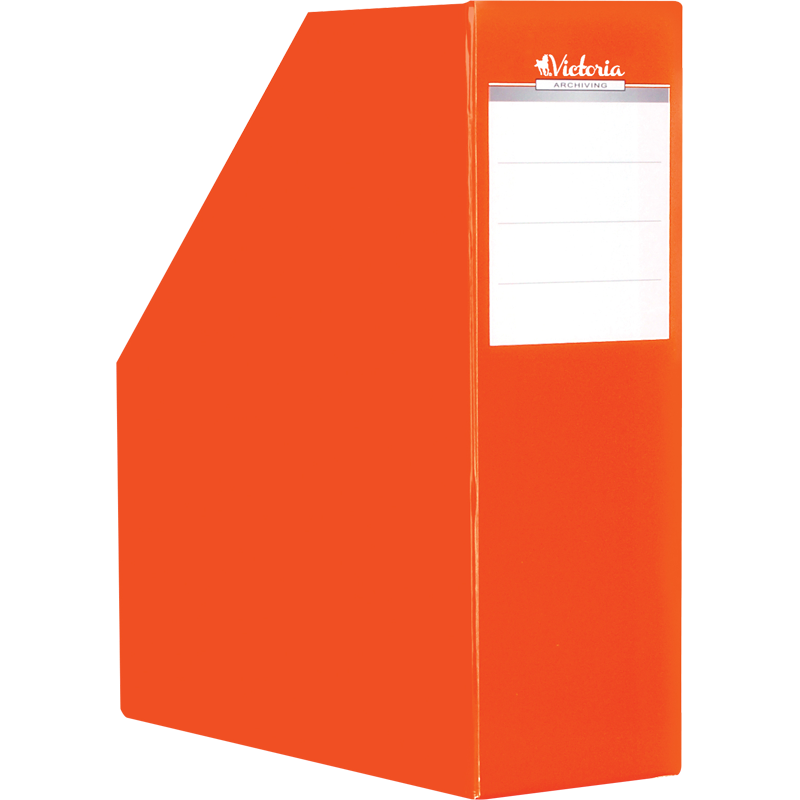 Magazine file, cardboard, 90 mm, VICTORIA OFFICE, orange