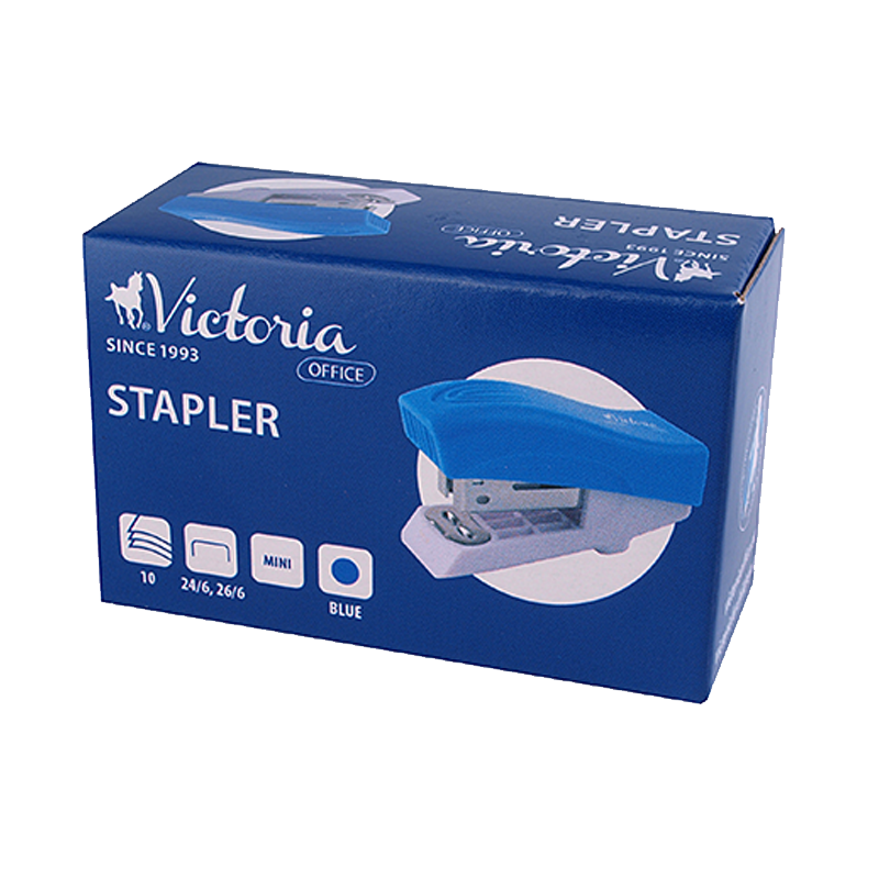 Stapler, 24/6, 26/6, 15 sheets, VICTORIA OFFICE, "Mini", blue