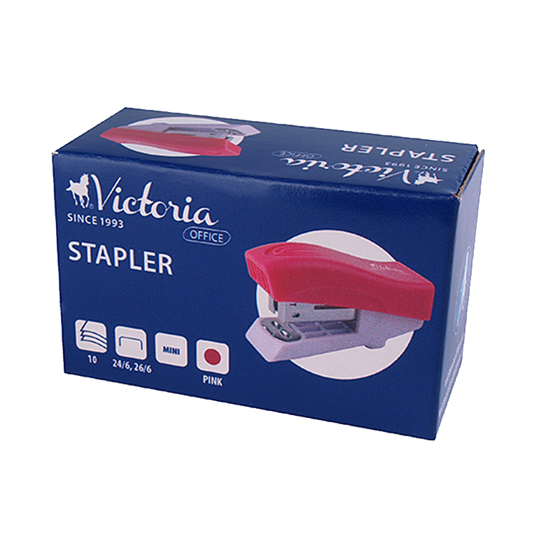 Stapler, 24/6, 26/6, 15 sheets, VICTORIA OFFICE, "Mini", red