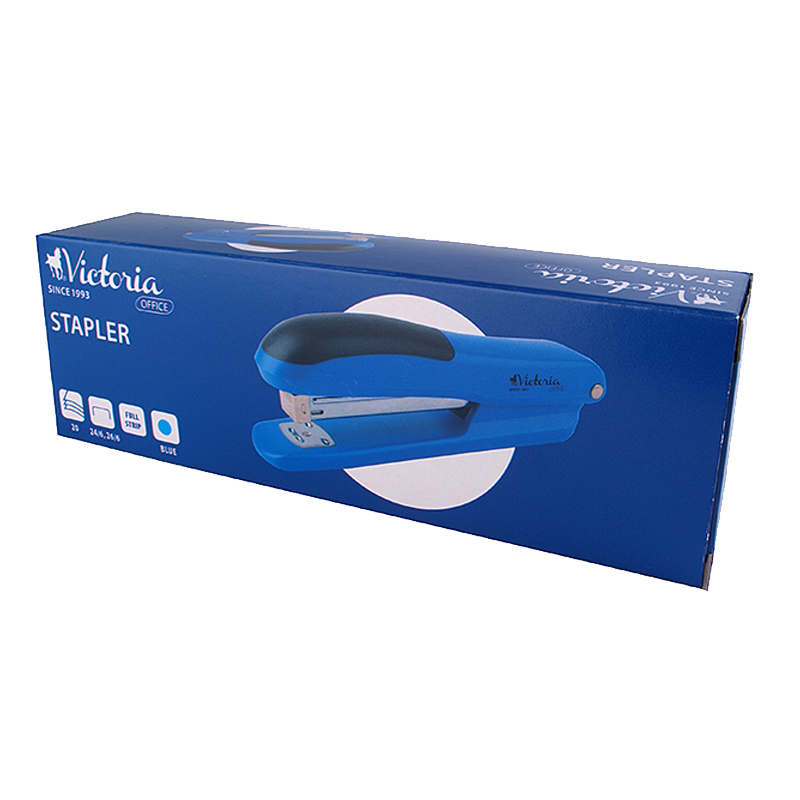 Tűzőgép, 24/6, 26/6, 20 lap, VICTORIA OFFICE, "Full-Strip", kék
