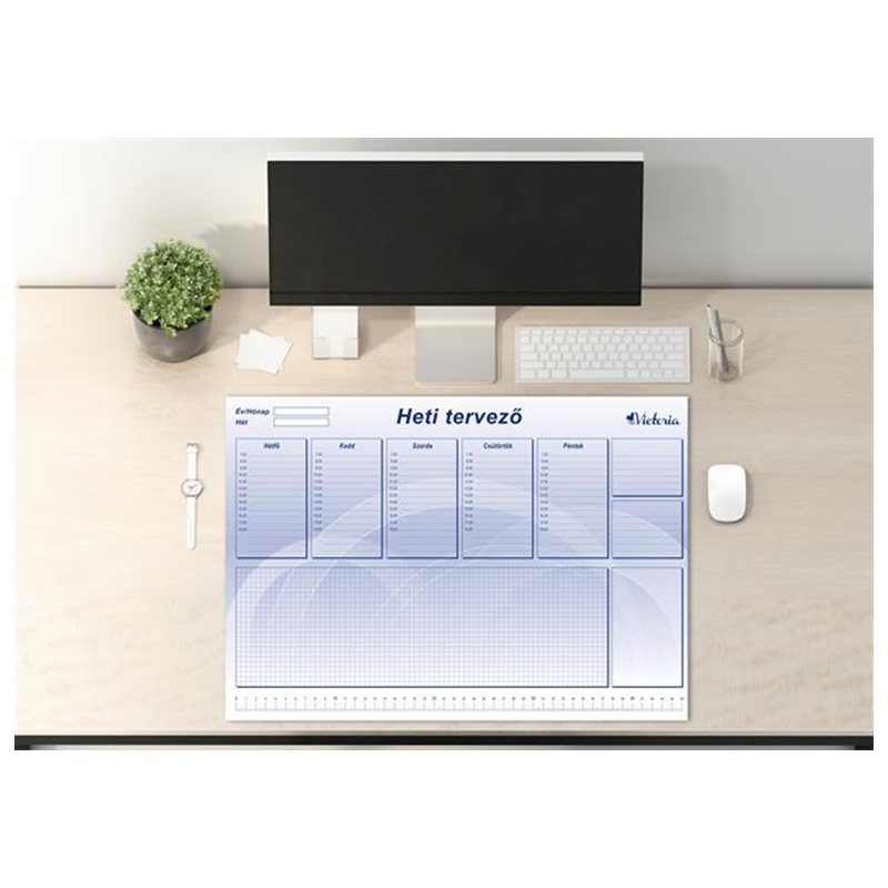 Könyökalátét, 470x330 mm, heti tervezővel, VICTORIA OFFICE