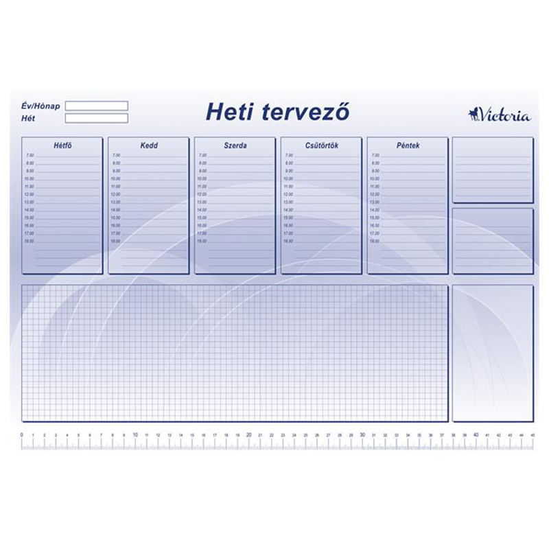 Könyökalátét, 470x330 mm, heti tervezővel, VICTORIA OFFICE