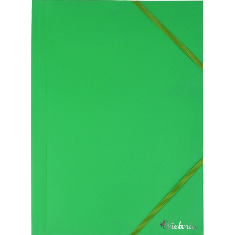 Gumis mappa, 15 mm, PP, A4, VICTORIA OFFICE, zöld