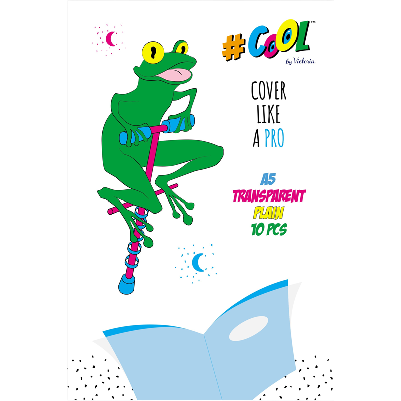 Öntapadó füzet- és könyvborító, A5, COOL BY VICTORIA, víztiszta