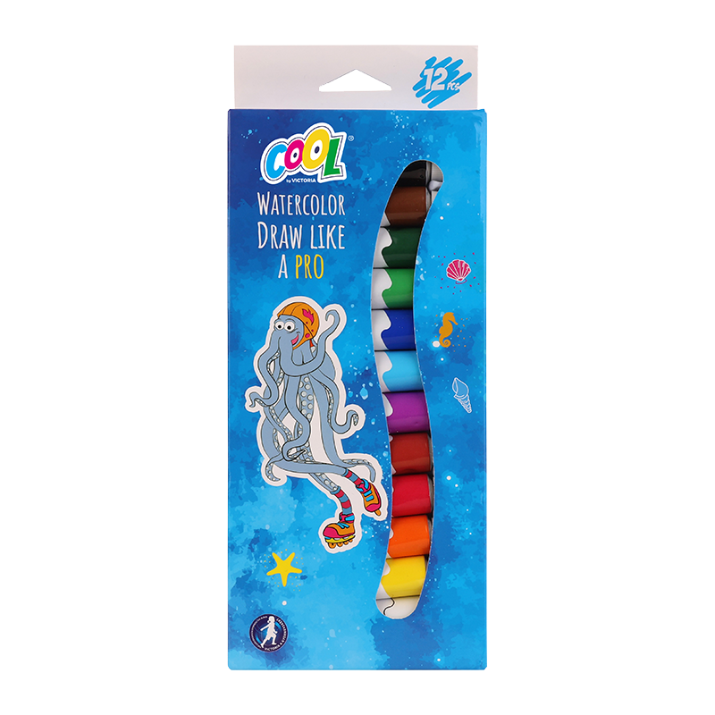 Tempera készlet, 12 darabos, COOL BY VICTORIA