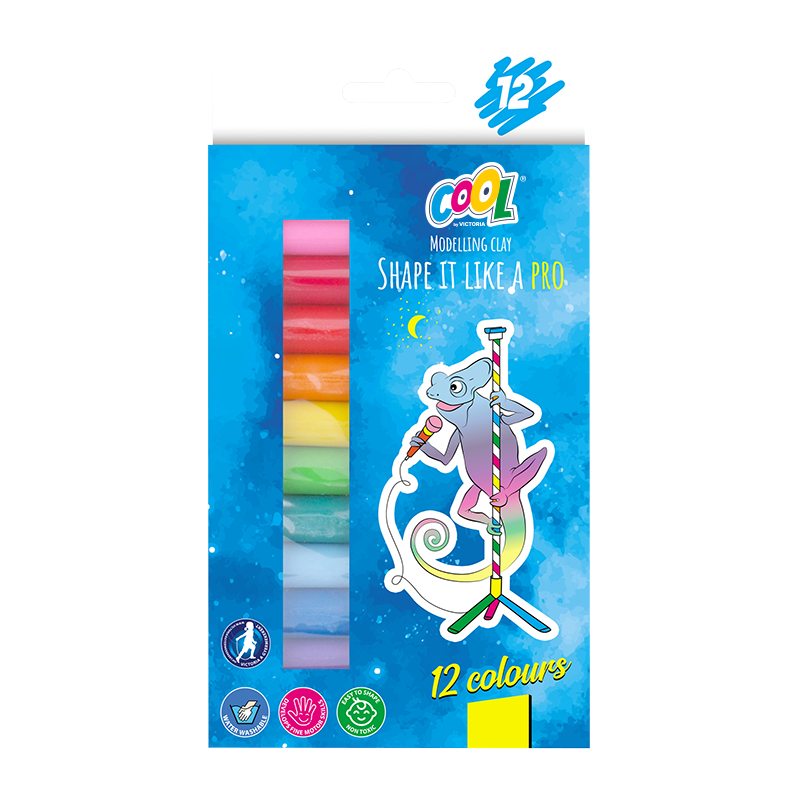 Gyurma, színes, 12 darabos, 200 g, COOL BY VICTORIA