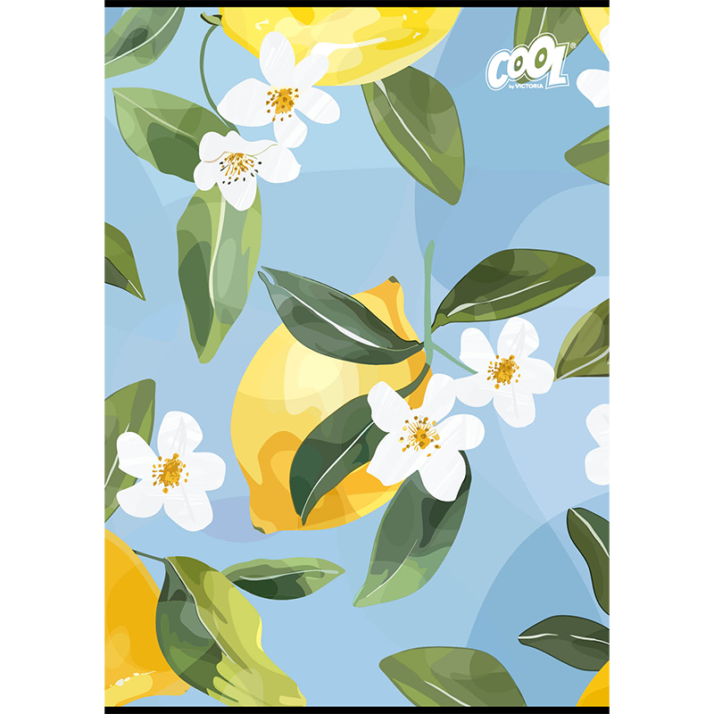 Füzet, tűzött, A4, kockás, 80 lap, COOL BY VICTORIA "Mediterrain patterns"