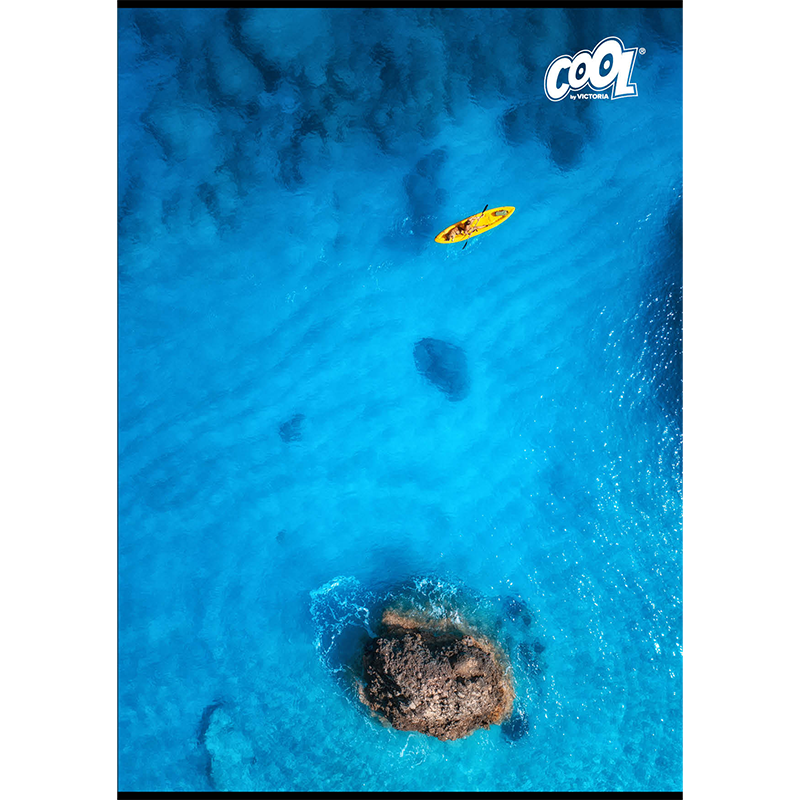 Füzet, tűzött, A4, sima, 80 lap, COOL BY VICTORIA "Boats"