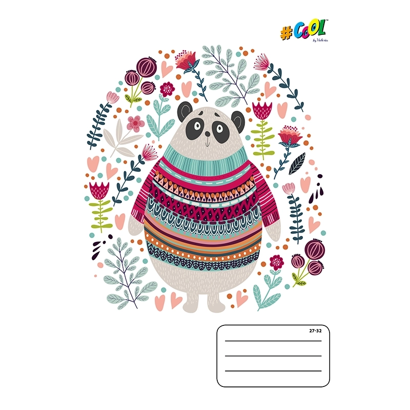 Füzet, tűzött, A5, kockás, 32 lap, COOL BY VICTORIA , "Cute bears", "27-32"