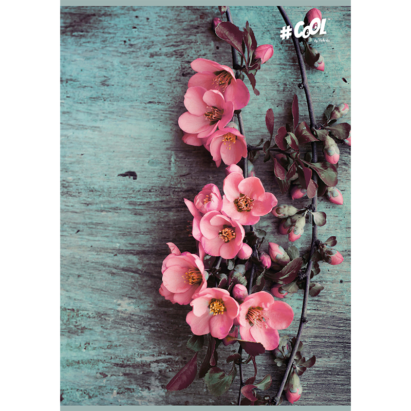 Füzet, tűzött, A5, kockás, 96 lap, COOL BY VICTORIA, "Vintage flower"