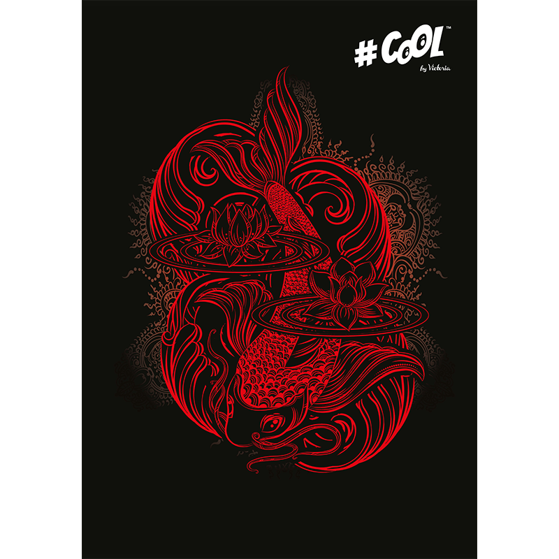 Füzet, tűzött, A4, sima, 96 lap, COOL BY VICTORIA, "Spiritual tattoo"