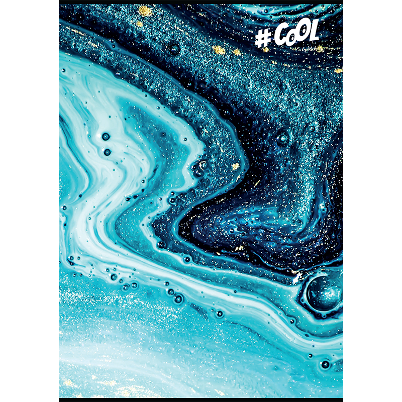 Füzet, tűzött, A4, vonalas, 96 lap, COOL BY VICTORIA, "Fluid art"
