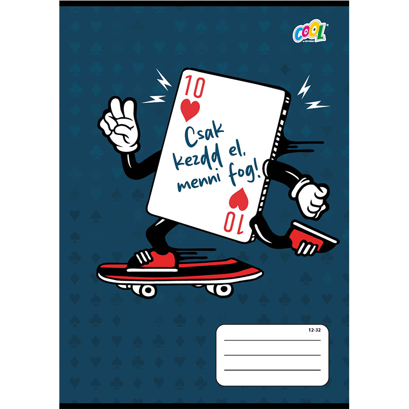 Füzet, tűzött, A5, vonalas, 32 lap, 3. osztály, COOL BY VICTORIA "SzívTíz", "12-32"