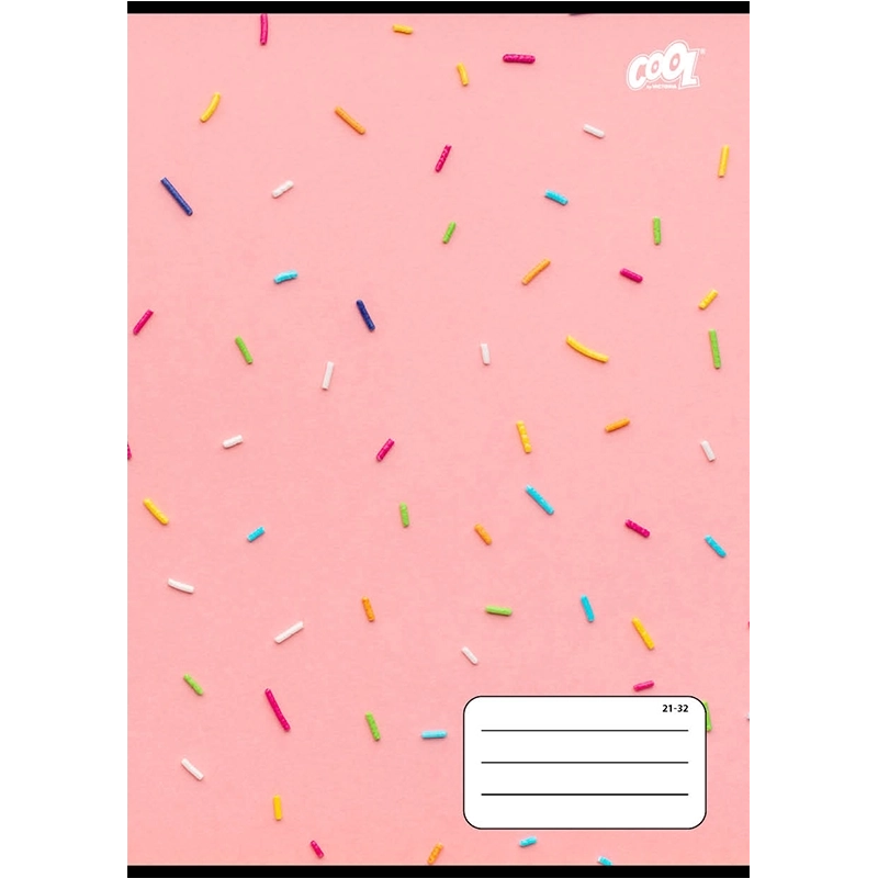 Füzet, tűzött, A5, vonalas, 32 lap, 4-8. osztály, COOL BY VICTORIA "Sweet pink", "21-32"