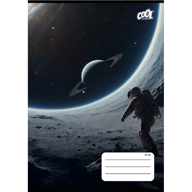 Füzet, tűzött, A5, kockás, 32 lap, COOL BY VICTORIA "Man on the Moon", "27-32"