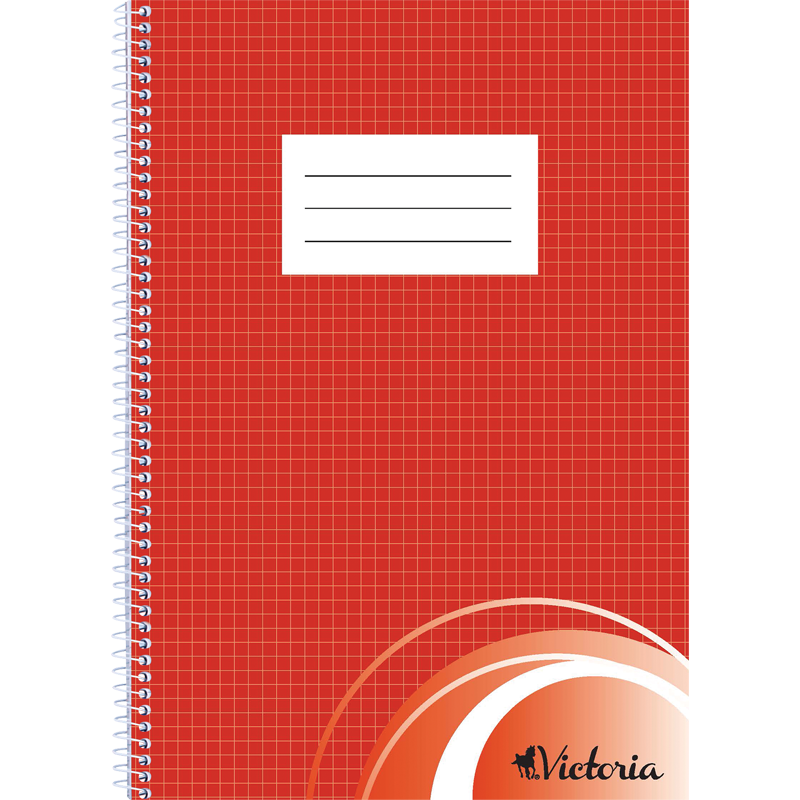Wirebound notebook, A4, squared, 70 sheets, VICTORIA PAPER