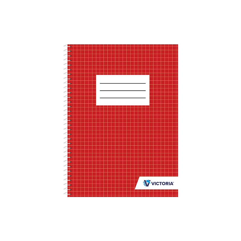Wirebound notebook, A5, squared, 70 sheets, VICTORIA PAPER