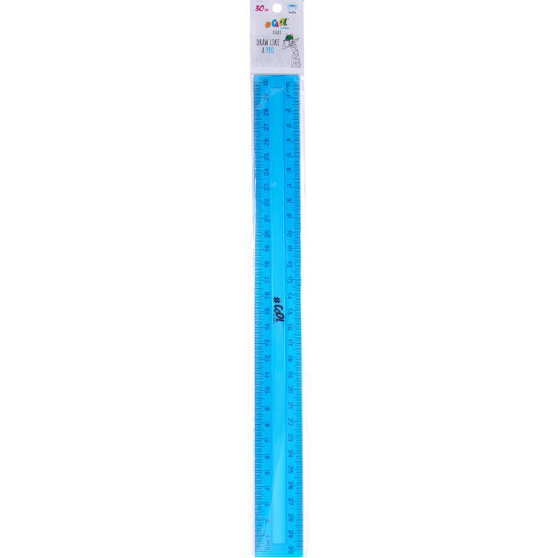 Ruler, plastic, unbrokeable, 30 cm, COOL BY VICTORIA, blue