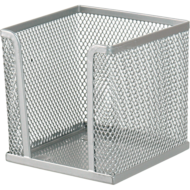 Kockatömbtartó, fémhálós, VICTORIA OFFICE, ezüst