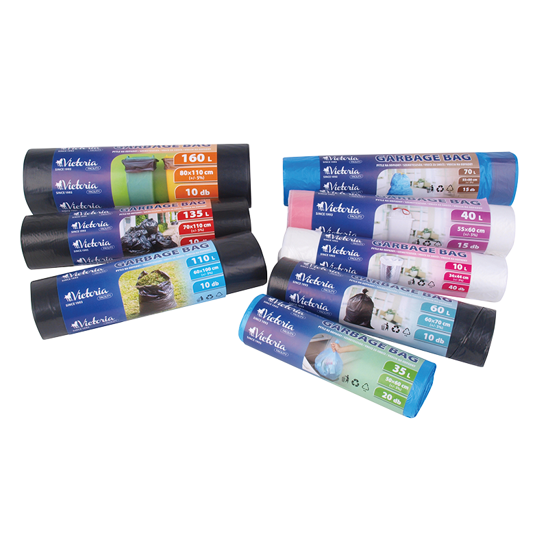 Szemeteszsák, 60 l, 10 db, 60x70 cm, VICTORIA FACILITY