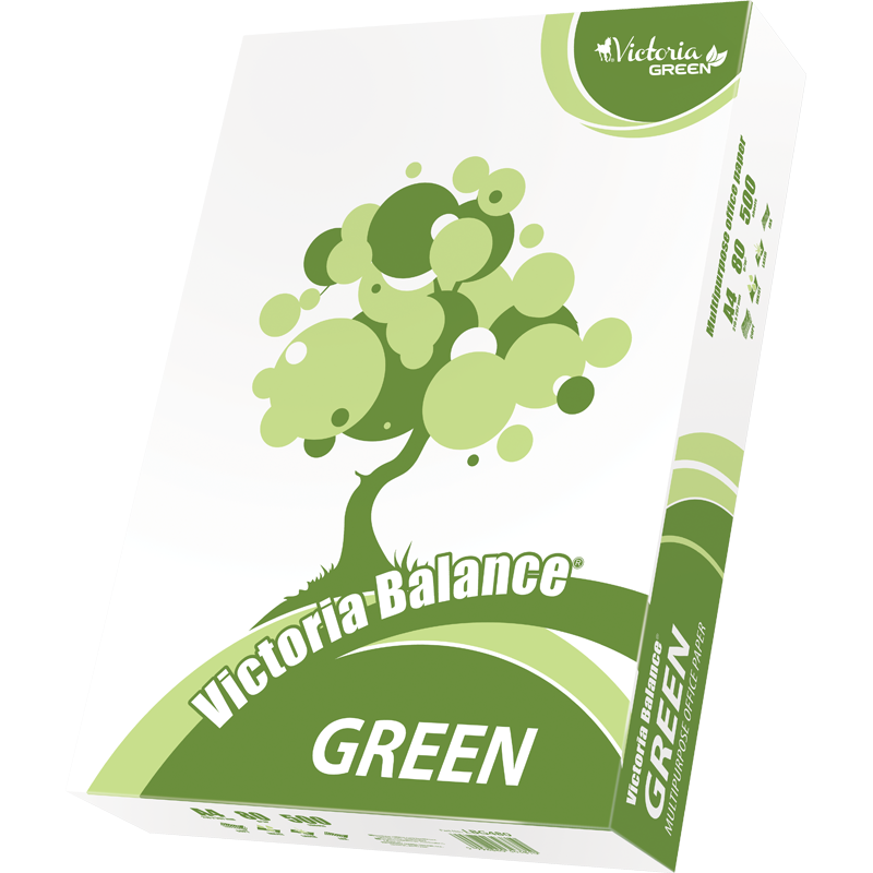 Másolópapír, újrahasznosított, A4, 80 g, VICTORIA PAPER "Balance Green"