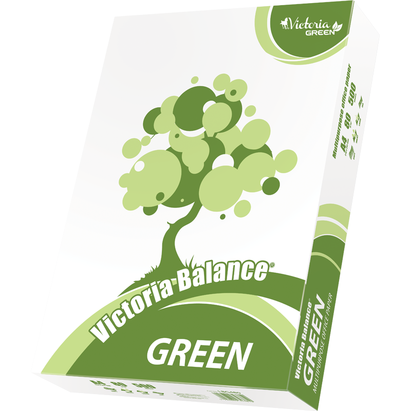 Másolópapír, újrahasznosított, A4, 80 g, VICTORIA PAPER "Balance Green"