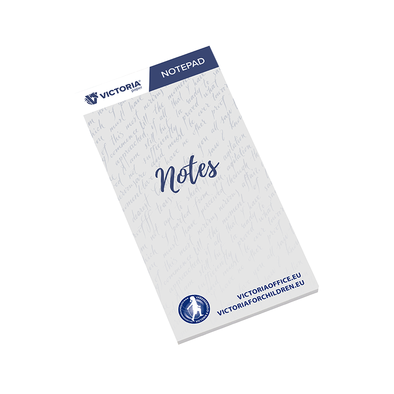 Jegyzettömb, 65x130 mm, 5x50 lap, sima, VICTORIA OFFICE