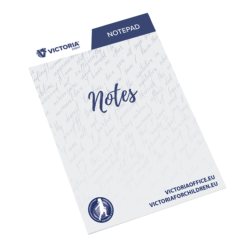 Jegyzettömb, A4, 5x50 lap, négyzetrácsos, VICTORIA OFFICE, fehér
