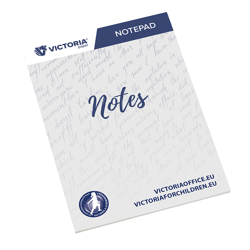 Jegyzettömb, A5, 5x50 lap, sima, VICTORIA OFFICE, fehér