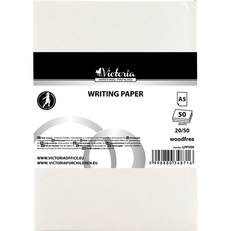 Írólap, famentes, A5, 20/50, VICTORIA PAPER