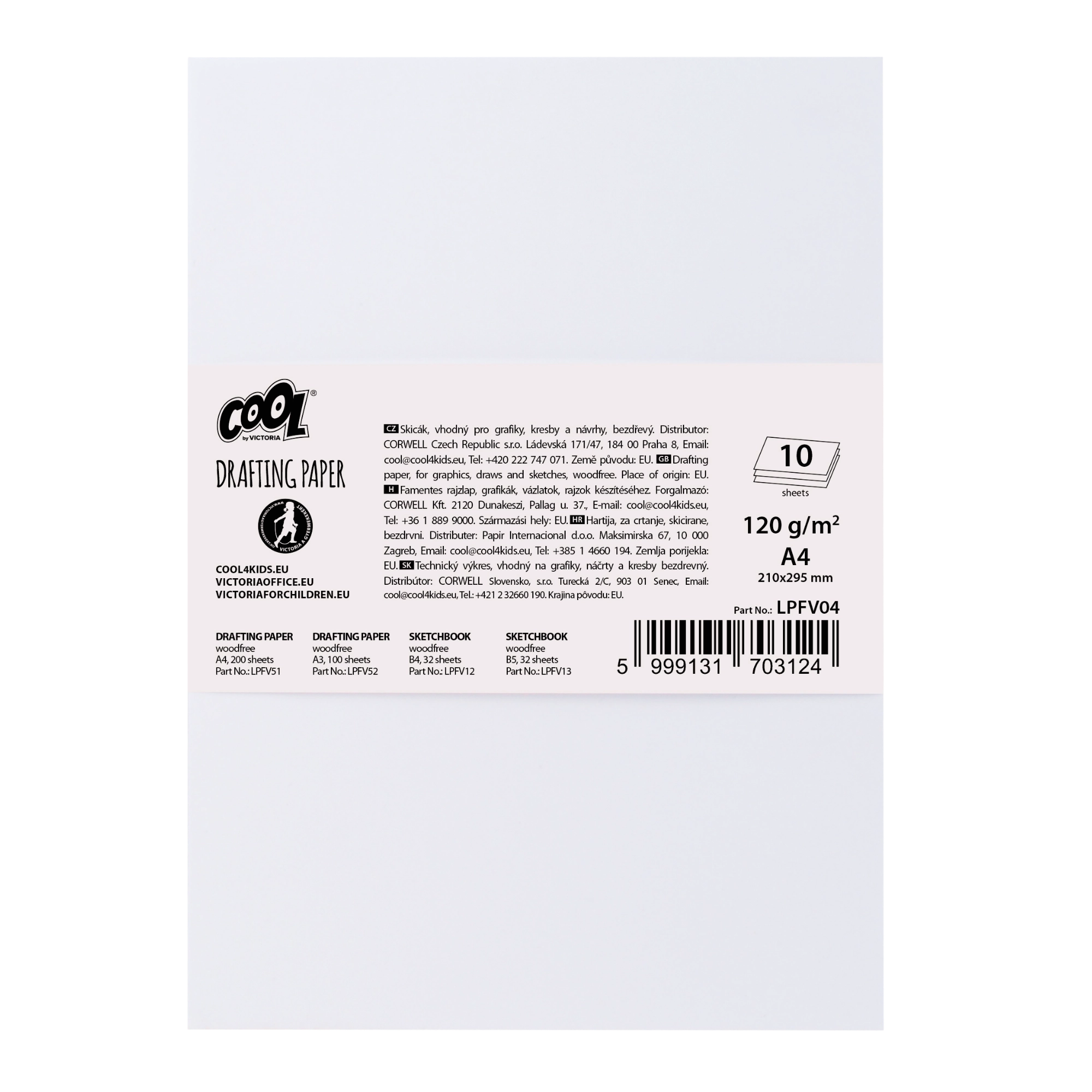 Rajzlap, famentes, A4, 120 g/m2, COOL BY VICTORIA