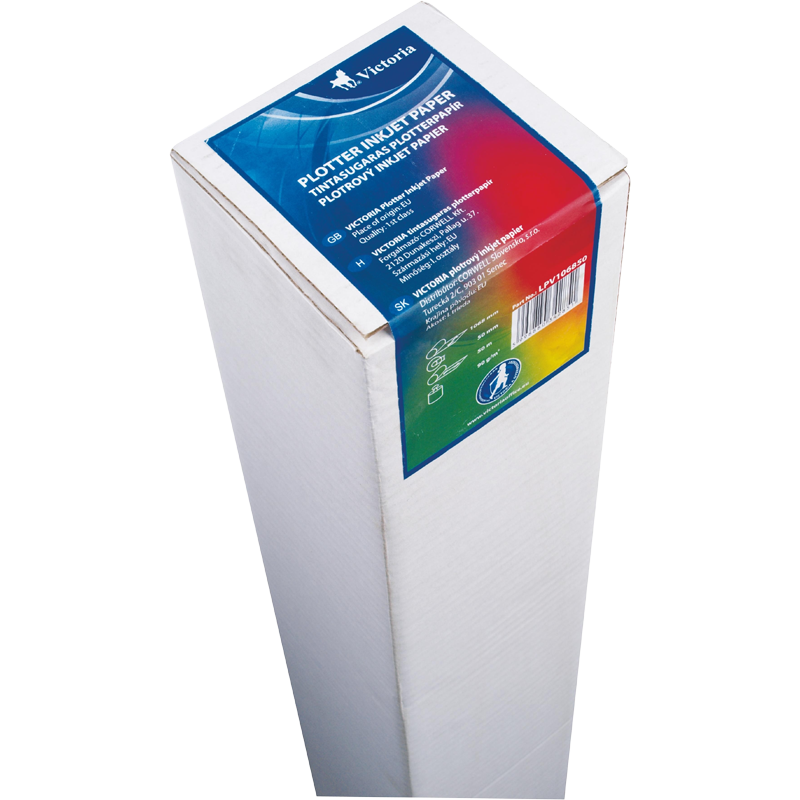 Plotterpaper, inkjet, 1068 mm x 50 m x 50 mm, 90 g, VICTORIA PAPER