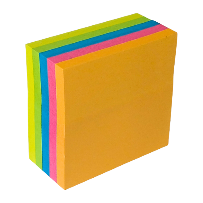 Öntapadó jegyzettömb, 50x50 mm, 250 lap, VICTORIA OFFICE, neon