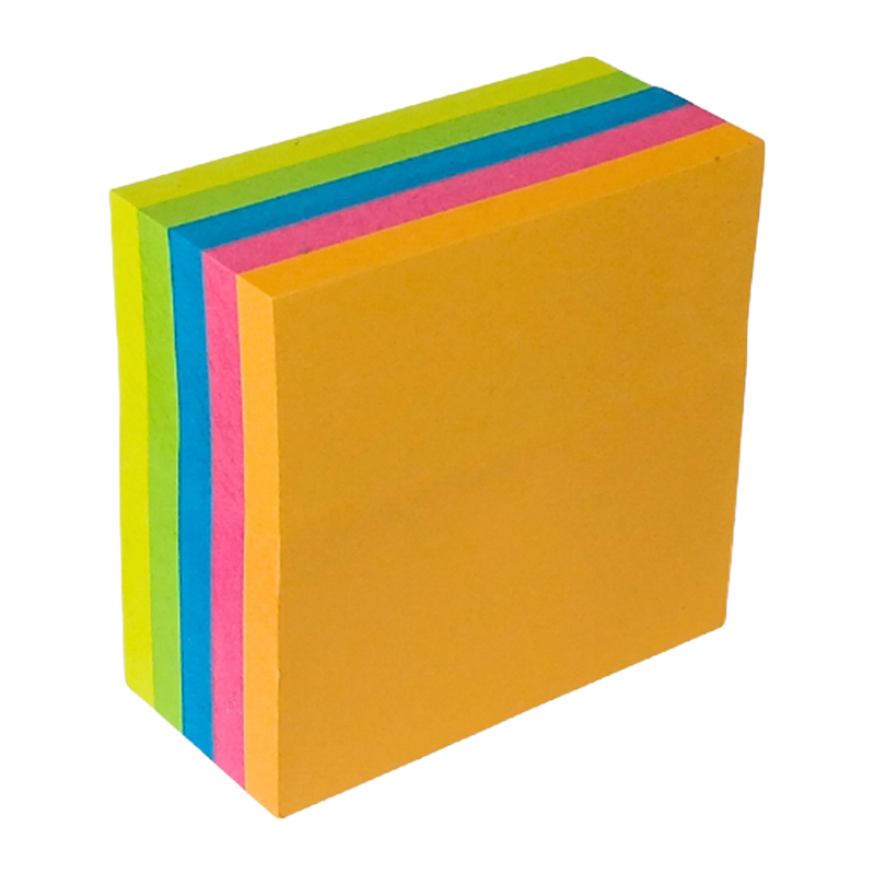 Öntapadó jegyzettömb, 50x50 mm, 250 lap, VICTORIA OFFICE, neon