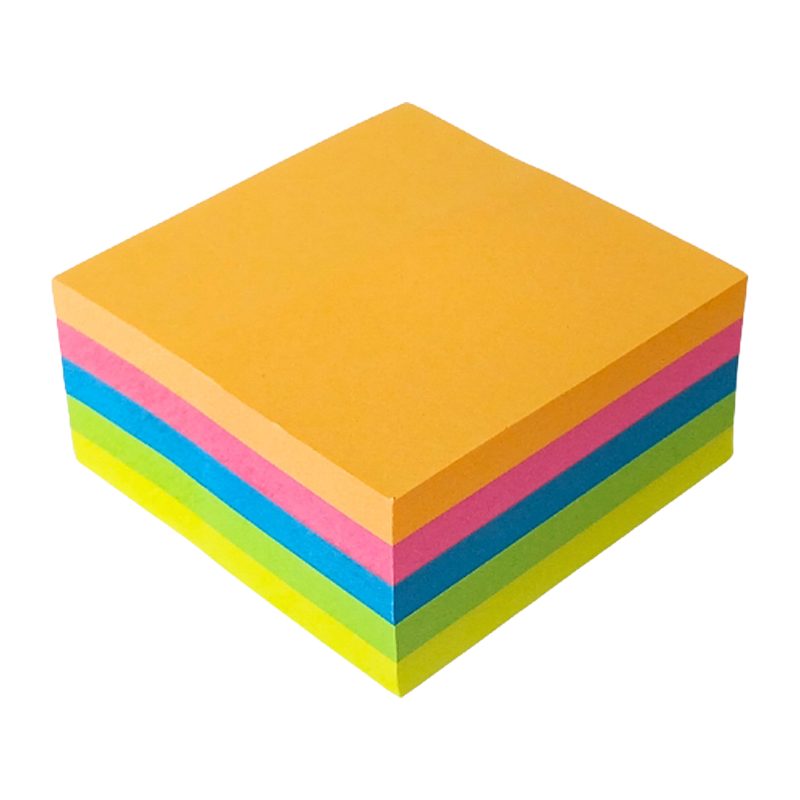 Öntapadó jegyzettömb, 50x50 mm, 250 lap, VICTORIA OFFICE, neon
