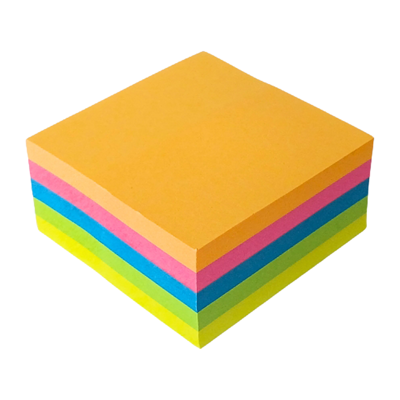 Öntapadó jegyzettömb, 50x50 mm, 250 lap, VICTORIA OFFICE, neon