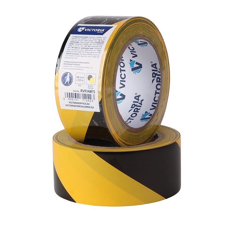 Padlójelölő szalag, 48 mm x 33 m, VICTORIA FACILITY, fekete-sárga