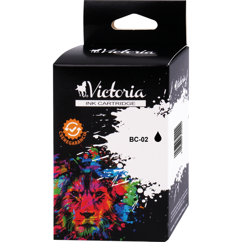 BC-02 Tintapatron BJ-200, 230 nyomtatókhoz, VICTORIA TECHNOLOGY, fekete, 30ml