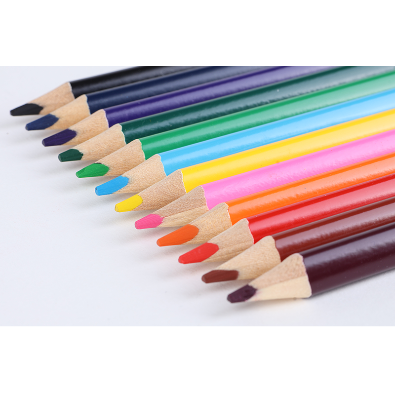 Színes ceruza készlet, háromszögletű, vastag, COOL BY VICTORIA, 12 különböző szín